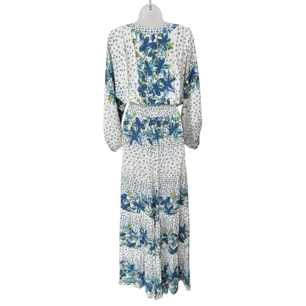 FREE PEOPLE | Paradise Wide Leg Boho Jumpsuit in Ivory Floral, Size Medium - Picture 10 of 16